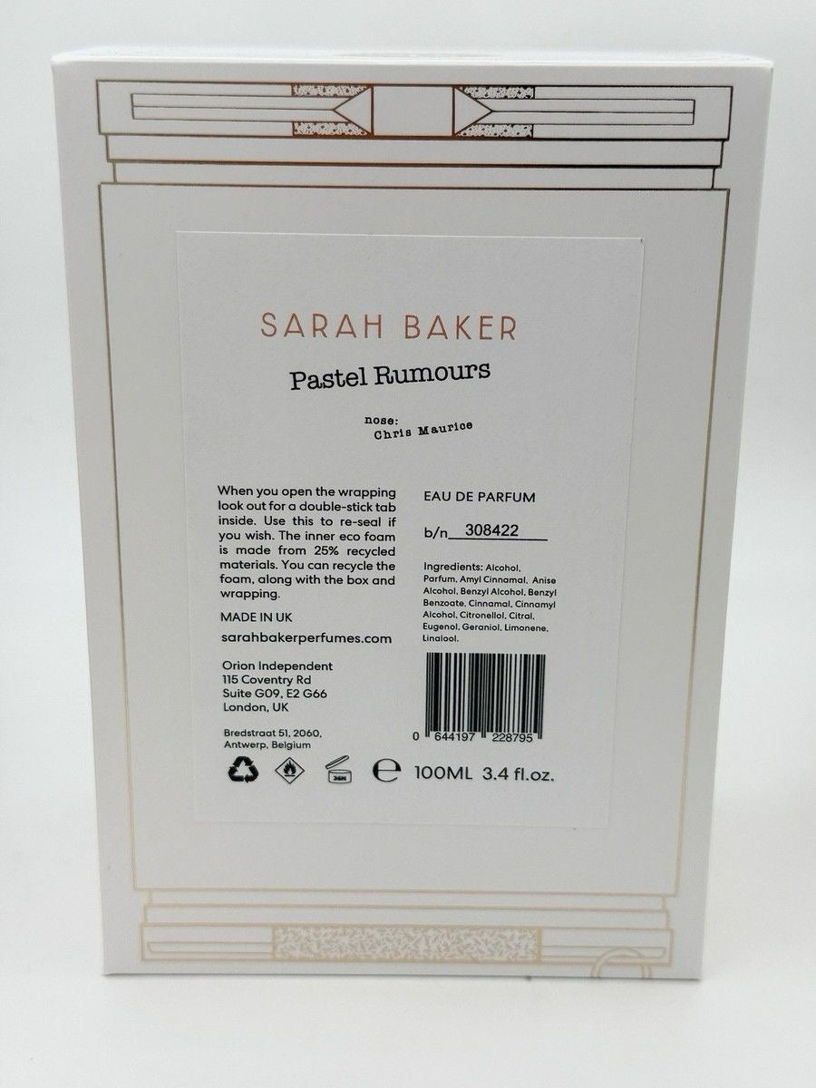Sarah Baker Pastel Rumours 100ml Edp New
