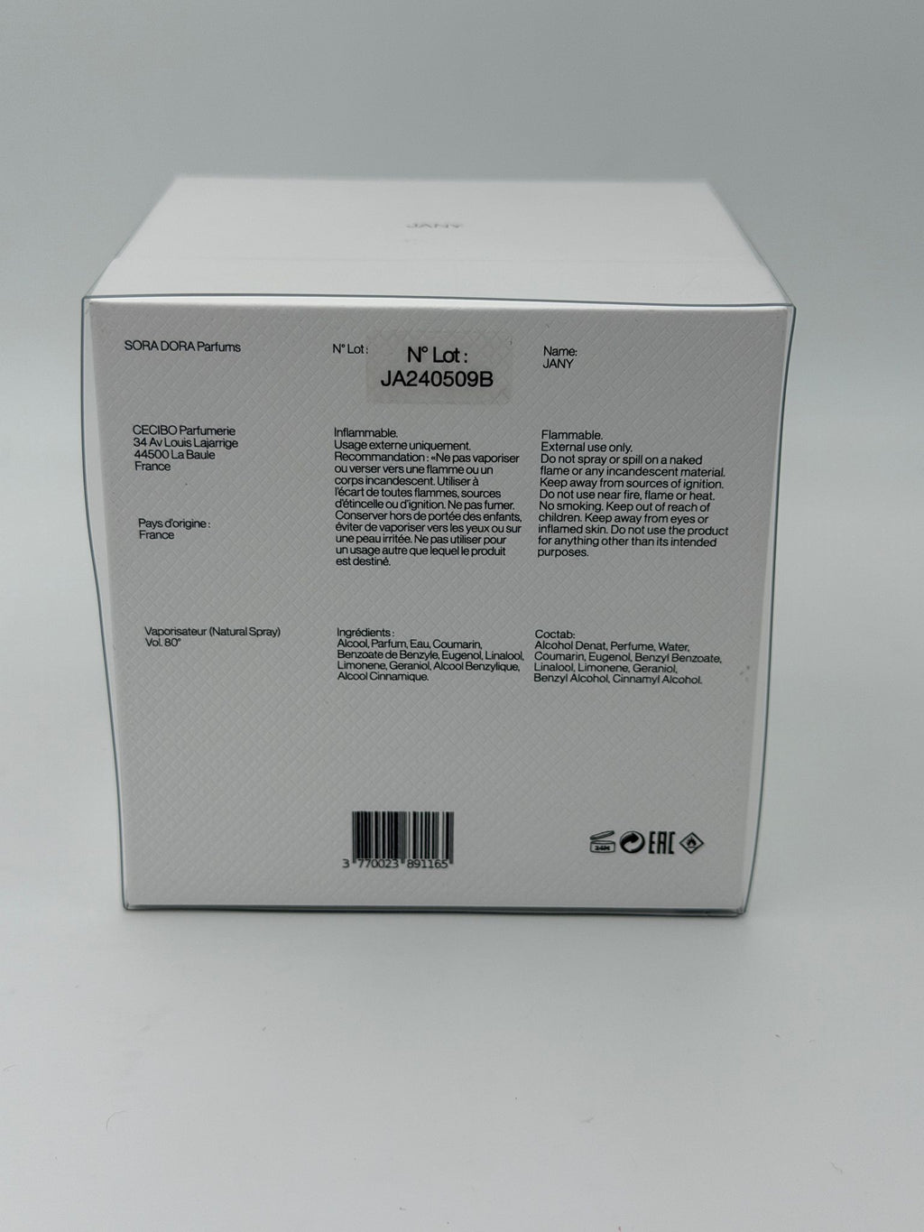 Sora Dora – Jany Extrait de Parfum 50 ml – New & BNIB – Niche perfume 2025